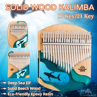 【YF】 Kalimba Epoxy Resin 17/21 Keys Thumb Wood Calimba With Tuning Musical Instruments Gifts