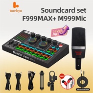 Soundcard bonkyo F999max +M999  Microphone Kit Audio Mixer Vocoder Mixer Amplifier Cell Phone deskto