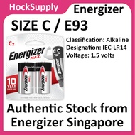 Energizer C Size Max Alkaline Battery E93 LR14, 2 pcs/pack [FAST SHIP OUT]