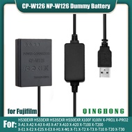 5V USB to NP-W126 W126S Dummy Battery CP-W126 &amp; Power Bank Cable for Fujifilm X-E1 X-E2 E2S X-E3 X-E4 X-T1 X-T2 X-T3 X-T10 T20 T30 X-T100 T200
