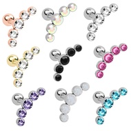 Stainless Steel Czech Five Diamond Earrings Earrings Stud Earrings Fashion Zircon Earrings Piercing 