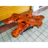 Kayan Wood Slab Coffee Table 59 x 39 x 19 Inch With Steel Leg Unique Shape Coffee Table Wood Slab Sl