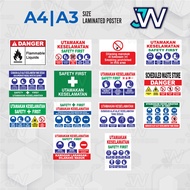 Construction Safety Signage A4/A3 Laminated Poster | Outdoor Signage | Utamakan Keselamatan Signage 