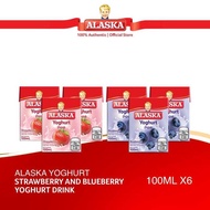 Alaska Ready To Drink Yoghurt Strawberry+Yoghurt Blueberry (110Ml) Pack Of 6