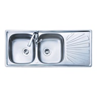 MEX รุ่น DL200-8 อ่างล้างจาน 2 หลุม 1 ที่พัก ขนาด 120 x 50 สเตนเลส สตีล AISI 304