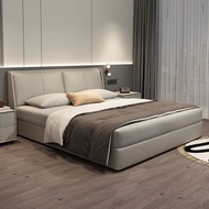 Italian modern minimalism1.8Leather double bed for small apartments, master bedroom large bed with s