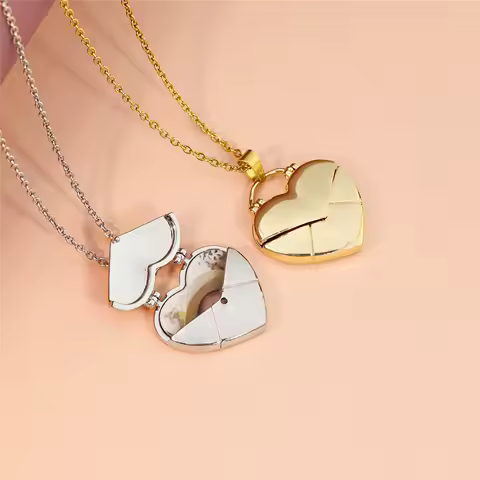 Personalized Photo Necklace With Heart Shaped Custom Frame Locket Open Charm Pendant Jewelry Gift Fo