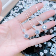 Round stone necklace, high quality 925 silver - jena sliver