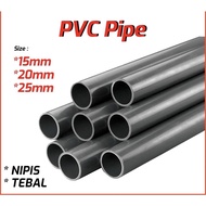 PVC Pipe Tebal & Nipis - 15mm/20mm/25mm - HIGH QUALITY Grey