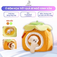 Kangpet Cushion with Lovely Pumpkin Pattern, Spacious and Comfortable Pumpkin-shaped Mattress for Do