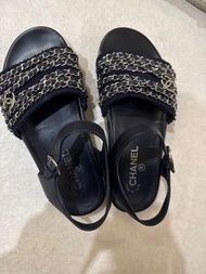 Chanel 鏈條涼鞋 黑色