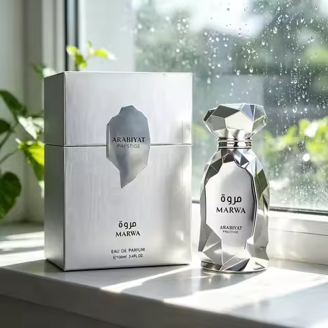 ARABIYAT MARWA Silver Edge Cut perfume 100ml Middle East Luxury Mirror Bottle Durable EDP Gift Box f