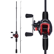 FRRTC Fishing Rod Set Baitcasting Casting Rod Joran Pancing Set Fishing Reels 2 Section Fishing Rod