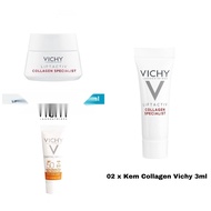 [Bộ 3 món] Vichy - Kem ngăn ngừa lão hoá Vichy liftactiv collagen + kem chống nắng capital soleil