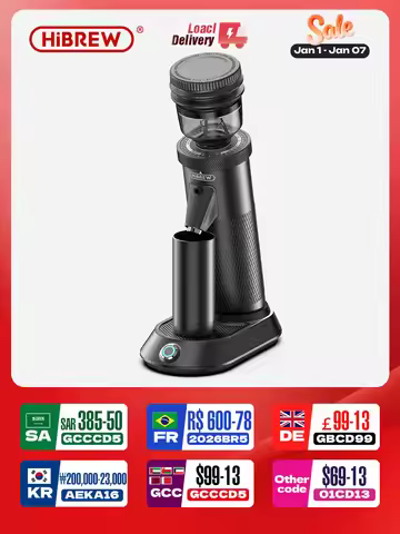 HiBREW G5 48mm Conical Burr Electric Coffee Grinder Compact Portable Coffee Bean Mill Kitchen for Es