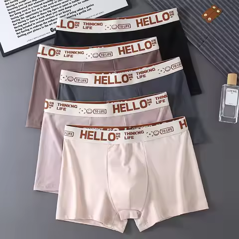 Underwear Man 2025 Briefs mid-waist loose XXXXL underpants hello letter summer confortable men's box