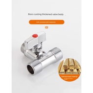 Copper Ball Valve Three-Way with Switch One-Point Two-Valve 4-Point Faucet One-In Two @-
