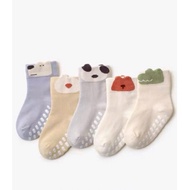 Set of 5 pairs of newborn baby socks with egg anti-slip sole SS42