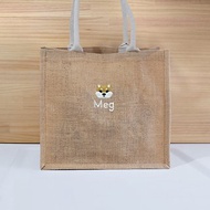 【Q-cute】袋子系列-黃麻袋A4-狗頭、貓頭、兔頭-加字/客製化
