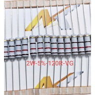 (Combo of 10) Resistor 2W 120Ω 120R 120ohm error 5% High quality paper blister pack (Combo)