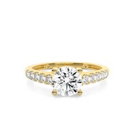 10k Solid Gold 1ct Center Moissanite Round 6.5 mm Engagement Ring For Women G-H Color VVS1 Quality