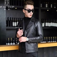JNK x AVIATOR - Jaket Jas Blezer Kulit Sintetis Pria Classic Semi Formal Slim Fit Bahan PU Viena Fau