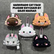Handmade Cat Face Plushie Keychain