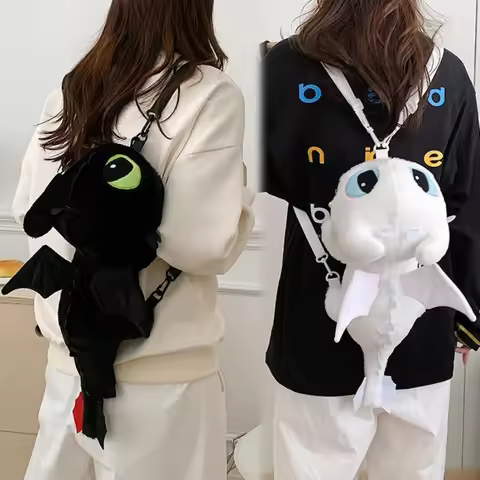 How To Train Your Dragon Adorable Toothless Girls Backpack & Crossbody Sling Bag Soft Cartoon Design