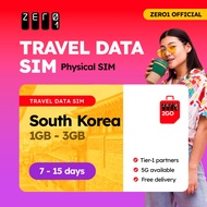 South Korea SIM Card 7 - 15 days 1GB - 3GB Data | 4G/5G | Zero1 2GO full speed Travel Data SIM