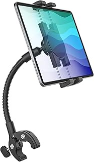 GDZN Tablet Holder for Wheelchair/Stroller/Treadmill/Spin Bike/Mic Stand/Boat/Indoor Cycling Handleb