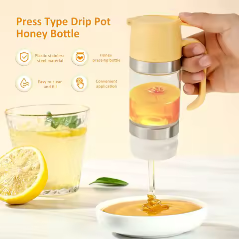Glass Honey Dispenser High Quality Sealing Honey Dispenser Multifunctional Maple Syrup Store Jar Syr