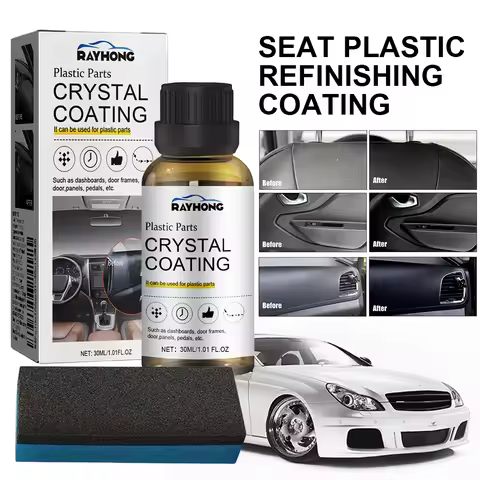 30ml Car Panel Plastic Renovated Retreading Agent Long Lasting Crystal Coating Wax Plastic Refurbish