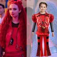 Descendants 4 Movie Same Style Halloween Three-Piece Suit Children Dress Girls Red Stage cos Costume