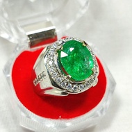 926 SILVER RING WITH COLOMBIAN EMERALD GEMSTONE ELEGANT LOOK