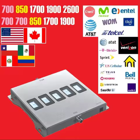 Chile Brazil Mexico Canada USA Peru Colombia US 5-Band 5G 4G Signal Amplifier Booster Cellular 3G Re