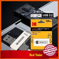 Kodak K273 USB Flash Drive 3.2 Type-C OTG for Fast File Storage and Transfer