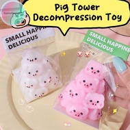 homeliving Cute Mochi Squishy Piggy Tower Fidget Toy Slow Rebound Pinching Cute Pig Stress Release Tool Deion Toy Vent Toy Gift sg
