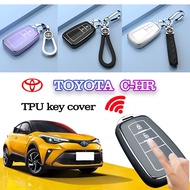 TPU Car Keycase TOYOTA Series Key Holder CHR Keycover Auto Key Case Lambskin Decorative Keychain Waterproof Keyring Anti Slip Anti Loss Car Accessories