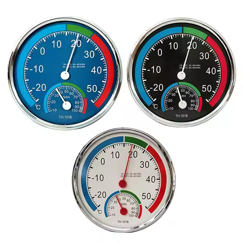 Pointer Thermometer Hygrometer Indoor Outdoor Wall Mounted Desktop Household Circular Car Pointer De
