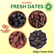 Dates Ajwa Aliyah Medjool Mariami Safawi Kurma Jumbo Organic Halal Madinah Fresh 100g | DELYROSE