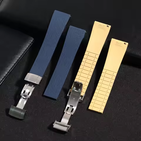 Premium Linen Texture FKM Rubber CTS Watch Strap with Equipped with Quick-Release FKM Watch Bands Fi