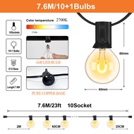ไฟสาย Led G40 23FT 1W แบบหลอดไฟสำรองลูกบอลขนาดเล็กลูกโลกกันน้ำสายรัดตกแต่ง IP44สำหรับงานปาร์ตี้ในสวน