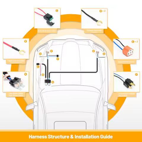 H4 Headlight Relay Wiring Harness Kit H6054 7x6 H6024 For VW Transporter T3 T4 Golf II For Toyota Ta