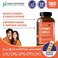 Vitamin B Complex – Energy & Brain Support Supplement, PABA & Choline (180 Tabs)