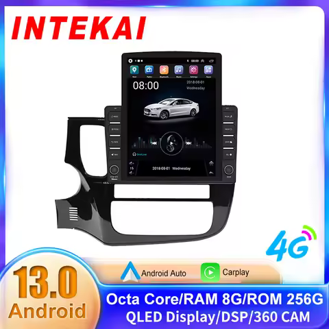 9.7" Vertical Style Tesla Screen Android 12 Car Radio For Mitsubishi Outlander 3 GF0W GG0W GPS Navig