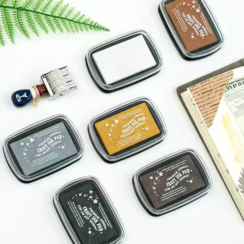 Hand Account Seal Ink Pad, Metal Color Large Ink Pad, Pearly Silver Black Gold DIY Hand Account Deco
