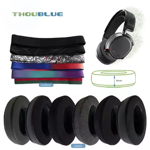 THOUBLUE Replacement Ear Pad For SteelSeries Arctis 7 7p 9 9X PRO PRO+ Earphone Memory Foam Cover Ea