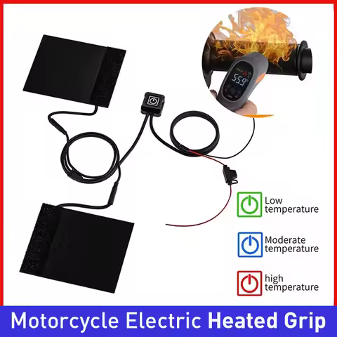 12V 3-Gear Motorcycle Electric Heated Grips Waterproof Thermal E-bike ATV Snowmobile Handlebar Cover