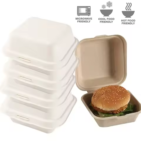 10/20pcs Disposable Bento Food Containers Baking Dessert Cake Bowl packaging Burger Snack Boxes Micr