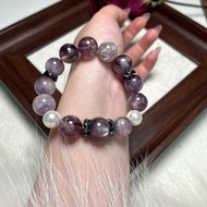[Yuye] Natural Amethyst Bracelet Purple Rabbit Hair Crystal Bracelet Fashion High-End diy Lucky Brac